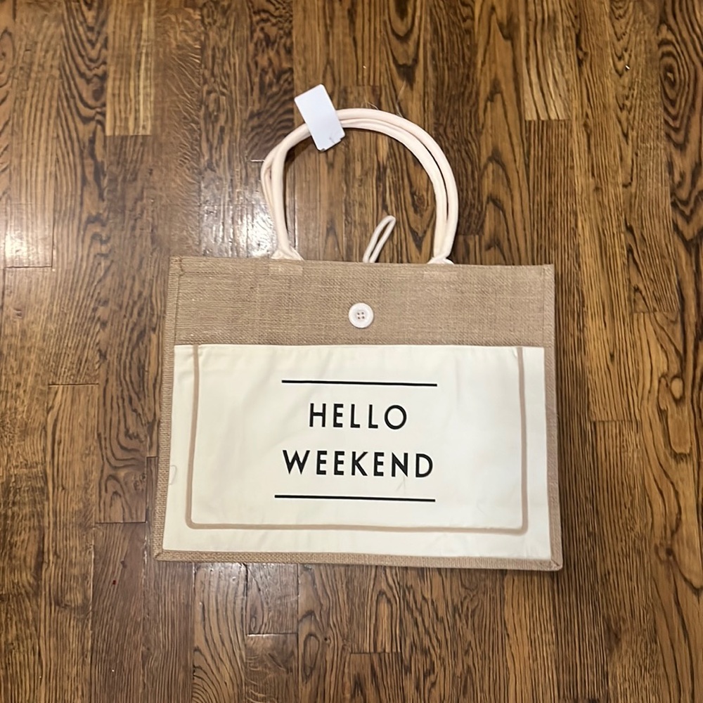 Hello weekend tote bag NWT